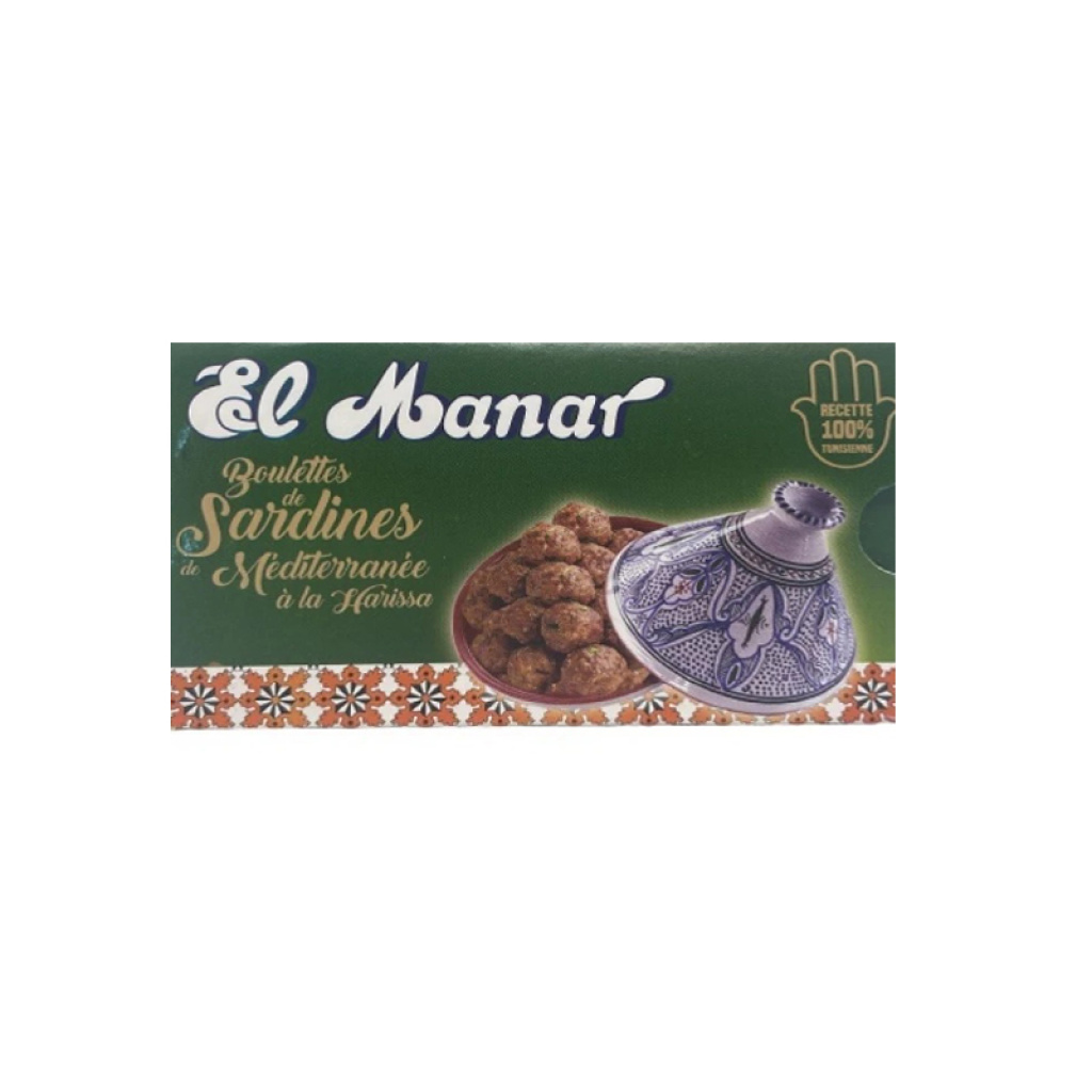 El Manar Med. Sardines Balls In Harissa Sauce 125 GrX12 – Distributor In New Jersey, Florida - California, USA