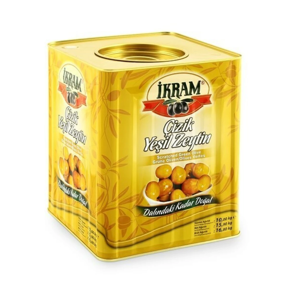 Ikram Green Cracked Olives 10KGx1 – Distributor In New Jersey, Florida - California, USA