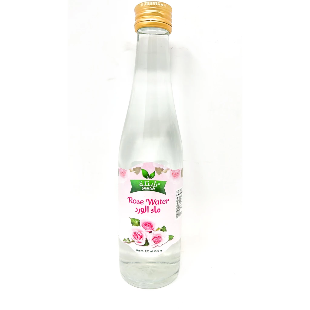 Shatleh Rose Water Glasses Bottle 250MlX12 – Distributor In New Jersey, Florida - California, USA