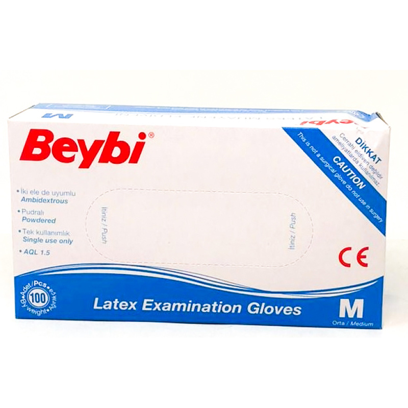 Cosmetics Beybi Latex Powdered Gloves - Medium 100X1 – Distributor In New Jersey, Florida - California, USA