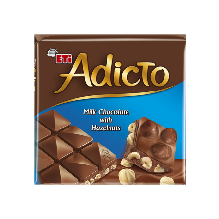 Eti Adicto Chocolate W Hazelnut 60 GrX6X12– Distributor In New Jersey – Florida and California, USA