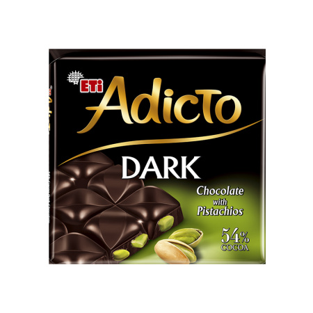Eti Adicto Dark Chocolate W Pistachio (60Grx6)x12– Distributor In New Jersey – Florida and California, USA