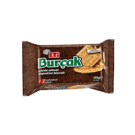 Eti Burcak Whole Wheat Biscuit 393Grx12 – Distributor In New Jersey – Florida and California, USA