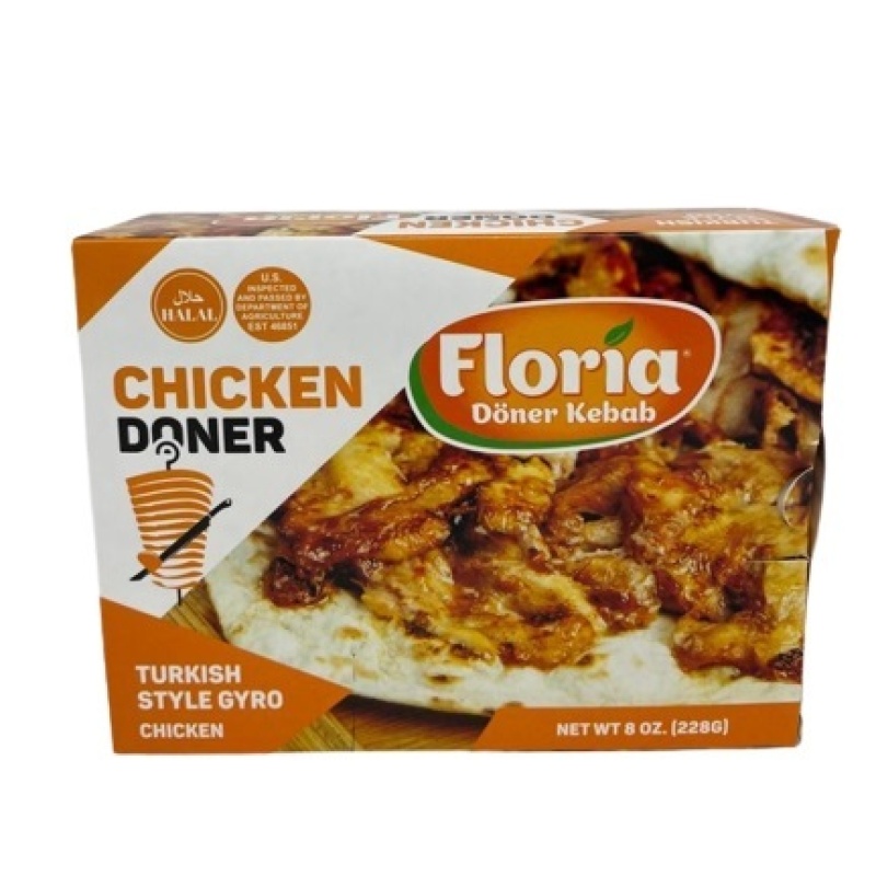 Floria Chicken Doner Turkish Style Gyro 8 Oz x 15 – Distributor In New Jersey, Florida - California, USA