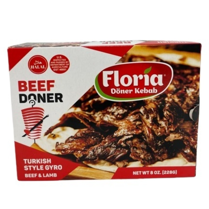 Floria Beef Doner Turkish Style Gyro 8 Oz x 15 – Distributor In New Jersey, Florida - California, USA
