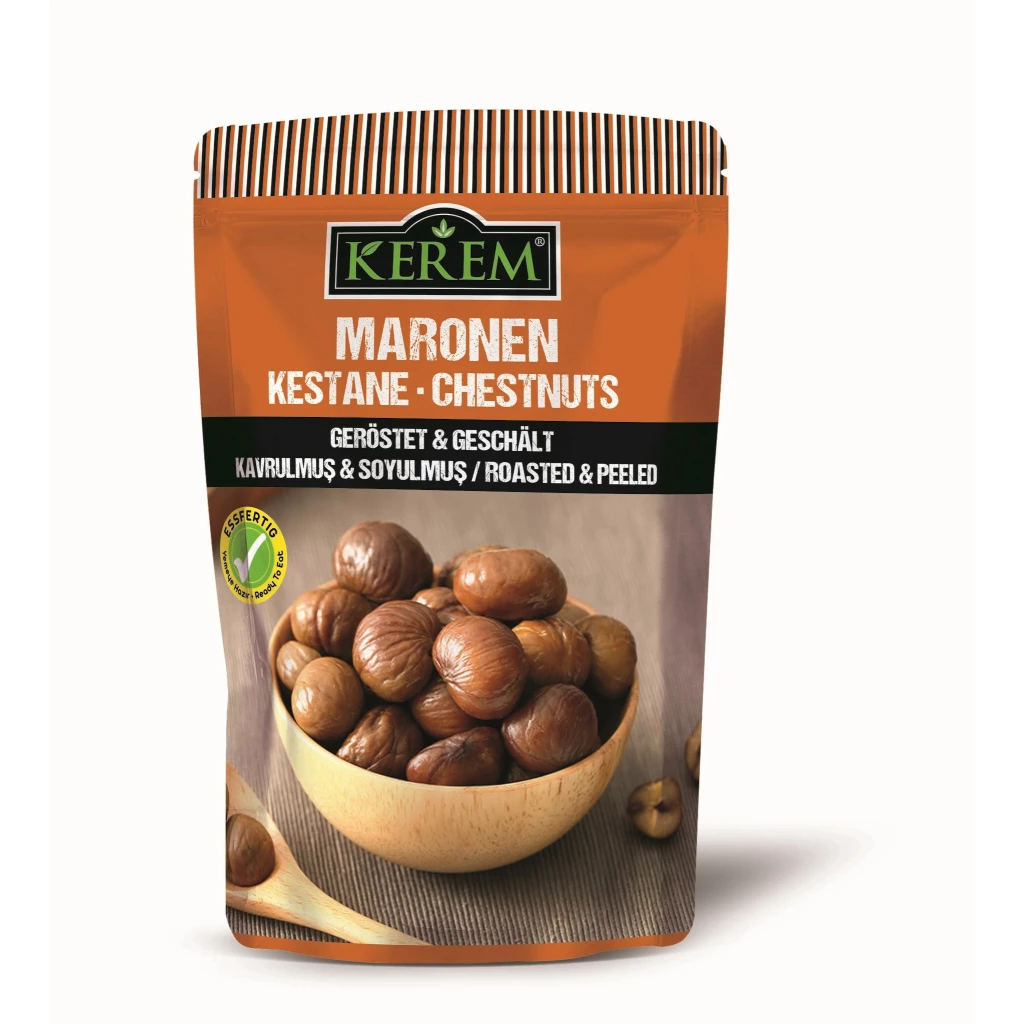 Kerem Chestnuts Roasted & Peeled 125Gx12 – Distributor In New Jersey, Florida - California, USA