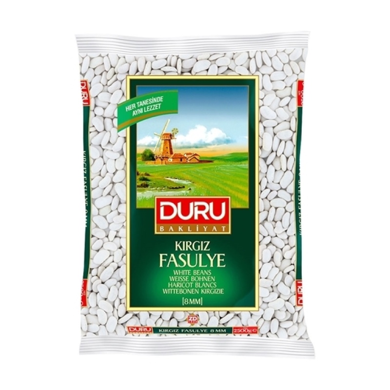 Duru White Beans Kirgiz (8mm) 2500 G X 6 Pack – Distributor In New Jersey – Florida and California, USA