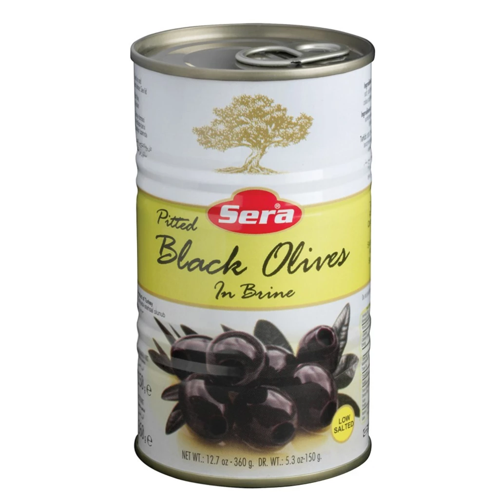 Sera Pitted Black Olives 360GRx24 – Distributor In New Jersey, Florida - California, USA
