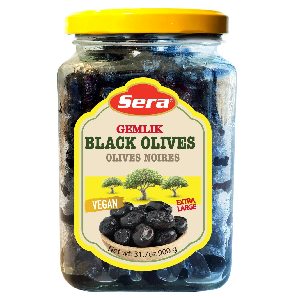 Sera Black Olives Gemlik Type 900Gr1600 Mlx6 Jar – Distributor In New Jersey, Florida - California, USA