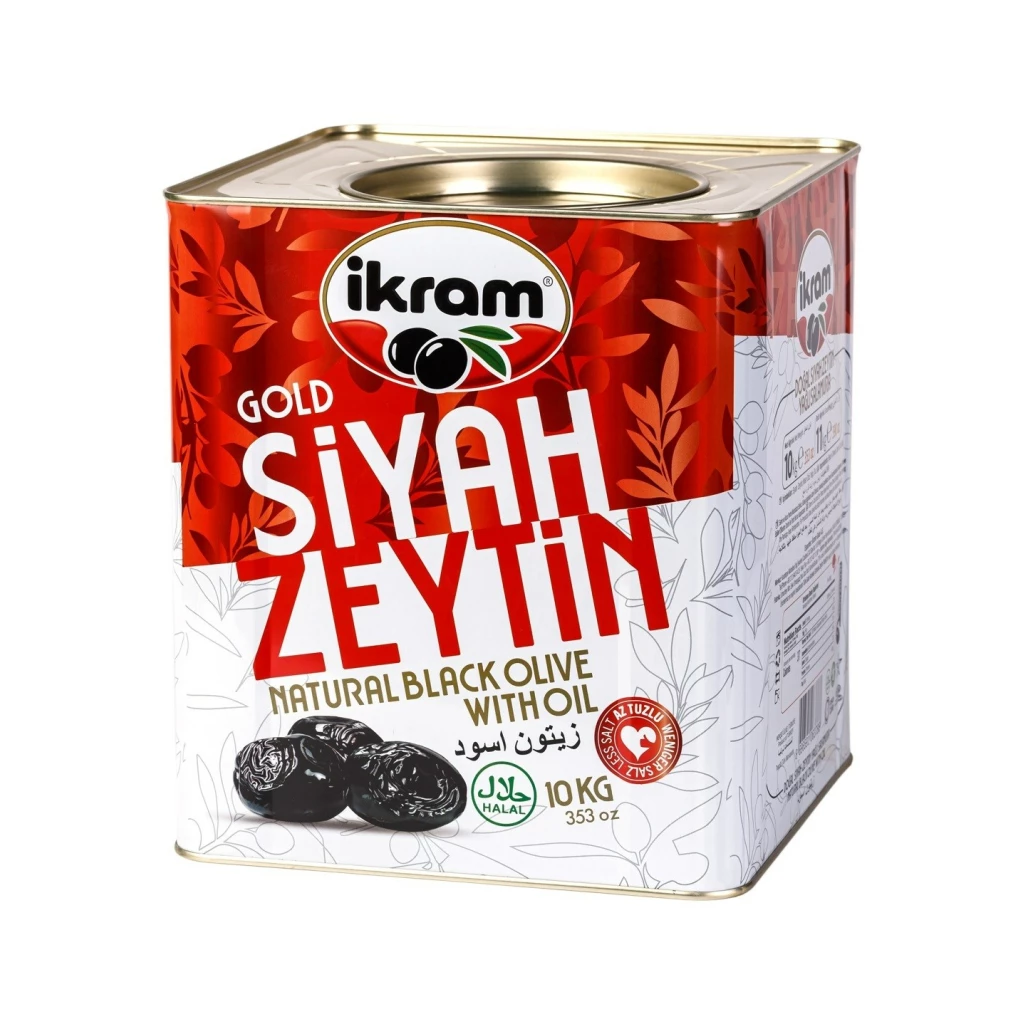 Ikram Black Olives Gold Sele Red Tin 10Kgx1 – Distributor In New Jersey, Florida - California, USA