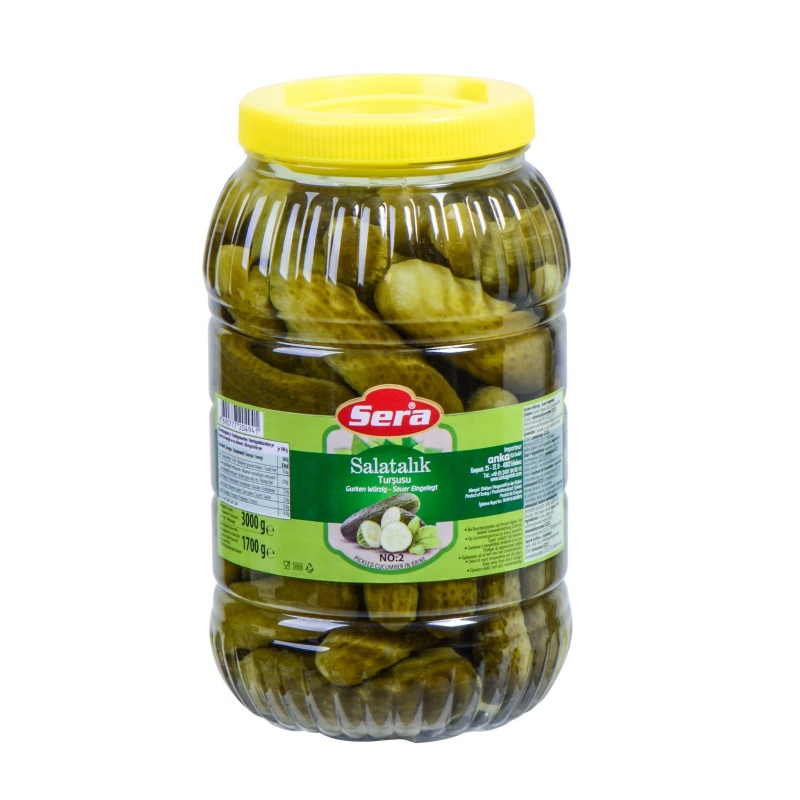 Sera Cucumber Pickles / Clear Plastic 3Kgx6 – Distributor In New Jersey, Florida - California, USA