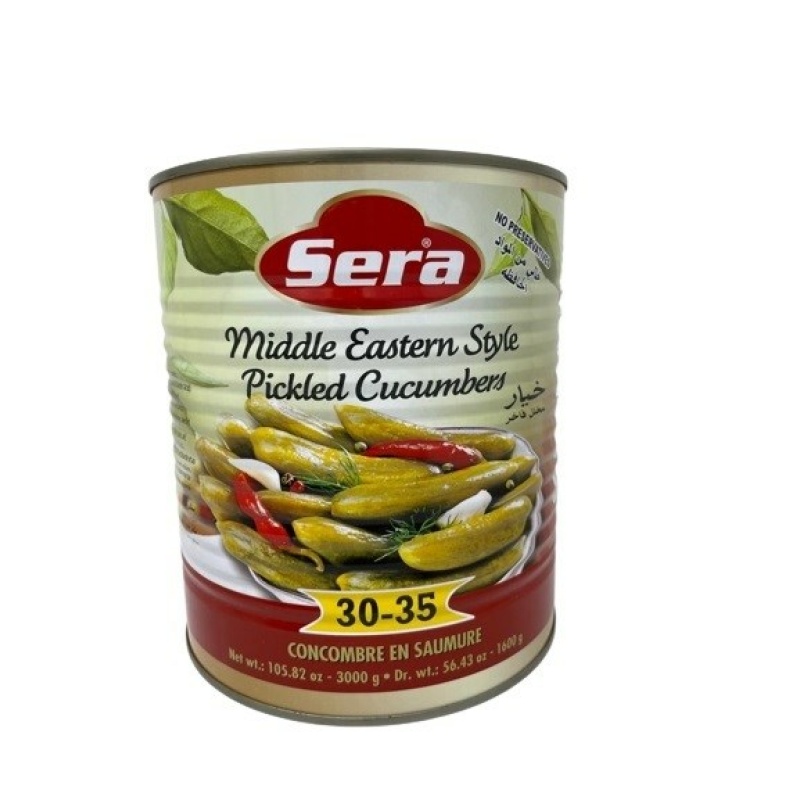 Sera Cucumber Pickles Can Middle Eastern Style 3Kg X 6 – Distributor In New Jersey, Florida - California, USA