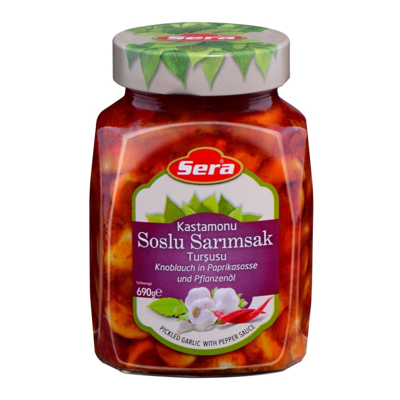 Sera Pickled Garlic In Pepper Sauce 12X750Ml – Distributor In New Jersey, Florida - California, USA