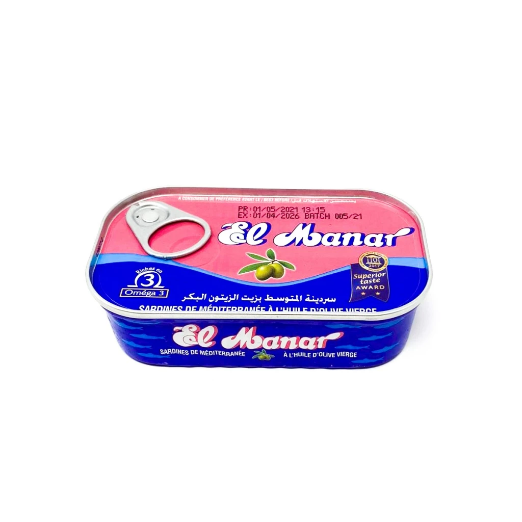 El Manar Sardines In Virgin Olive Oil 125Grx12 – Distributor In New Jersey, Florida - California, USA