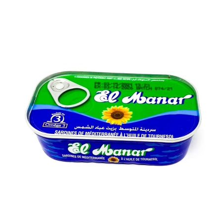 El Manar Sardines In Sunflower Oil 125Grx12 – Distributor In New Jersey, Florida - California, USA