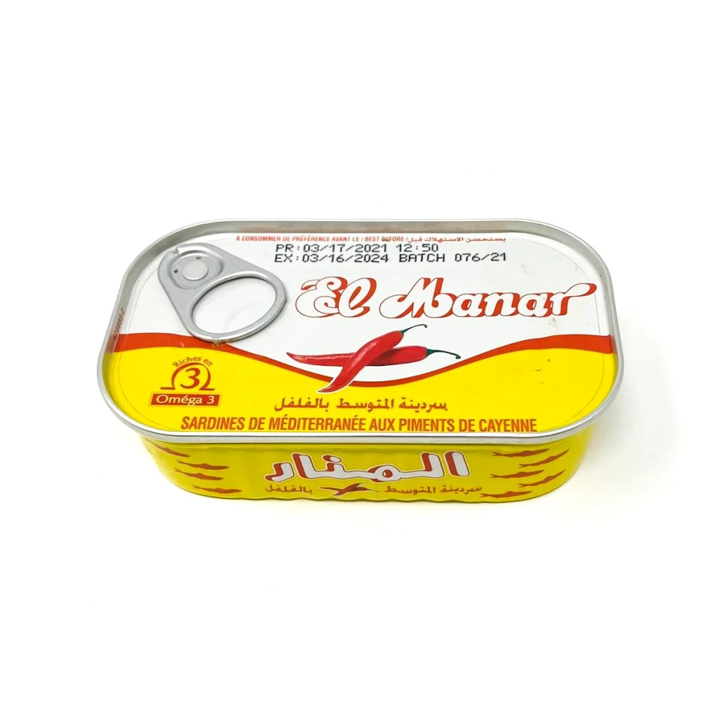 El Manar Sardines With Cayenne Pepper 125Grx12 – Distributor In New Jersey, Florida - California, USA