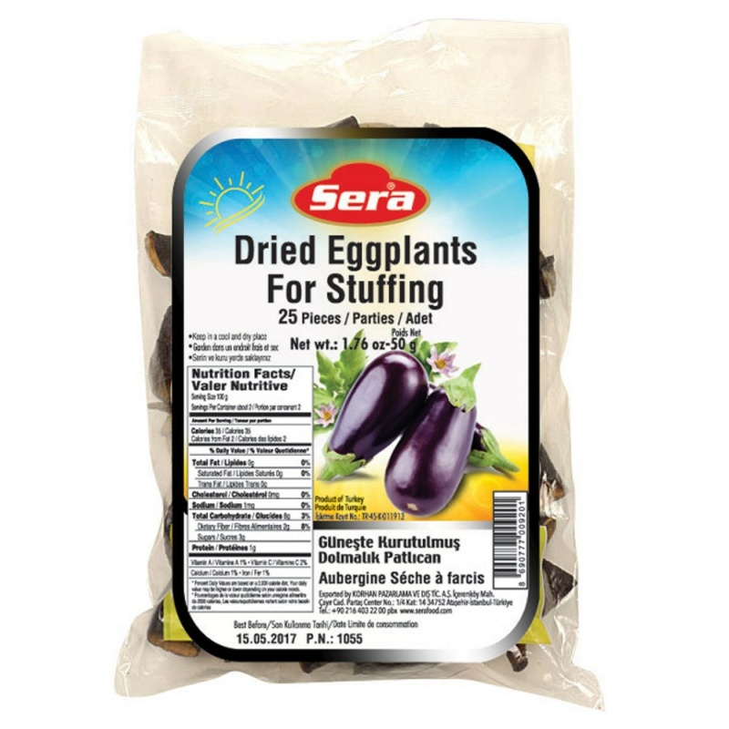 Sera Dried Eggplant 14x25 Units – Distributor In New Jersey, Florida - California, USA