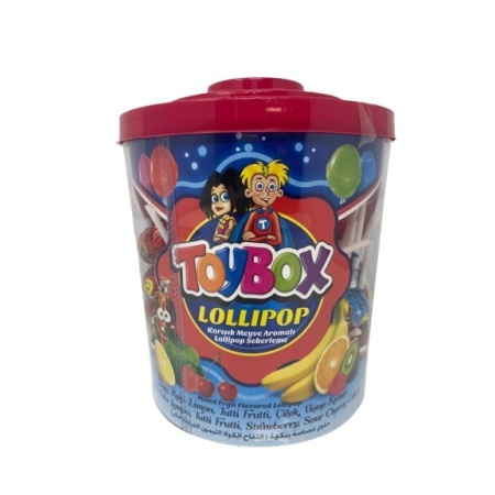 Toybox Lollipop Asetat (11Gr X 100 X6)Mc – Distributor In New Jersey, Florida - California, Usa