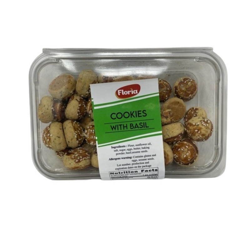Floria Basil Cookies 300GrX9 – Distributor In New Jersey, Florida - California, USA