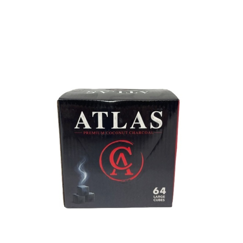 Atlas Premium Coconut Charcoal 1 Kg X 12 Cube Size 2.6 X 2.6 – Distributor In New Jersey, Florida - California, USA