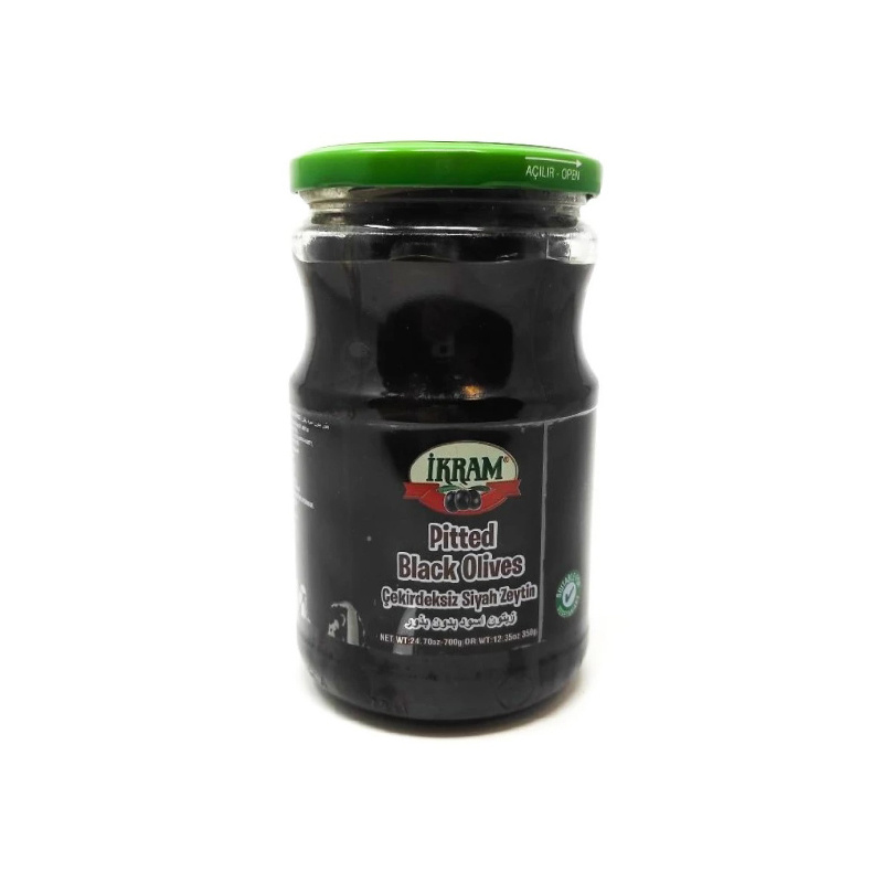 Ikram Black Olives Pitted 350 Gr*12 – Distributor In New Jersey, Florida - California, Usa