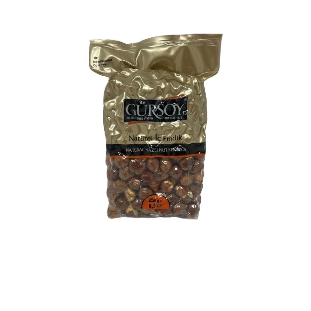 Gursoy Natural Hazelnut 250GrX20 – Distributor In New Jersey, Florida - California, USA