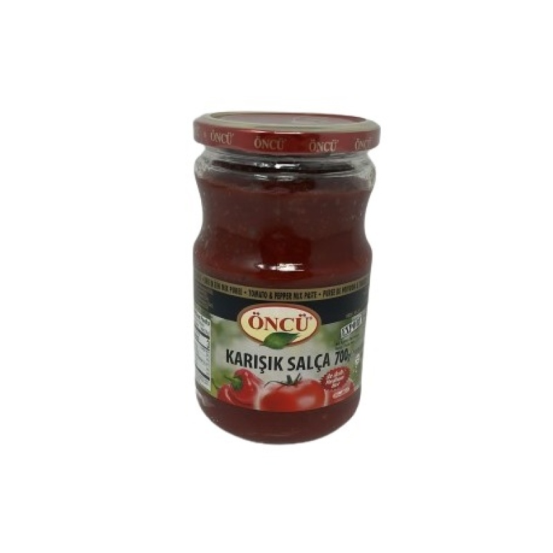 Oncu Mix(Tomato+Pepper) Paste Glass Jar 700 Gr X 12 – Distributor In New Jersey, Florida - California, USA
