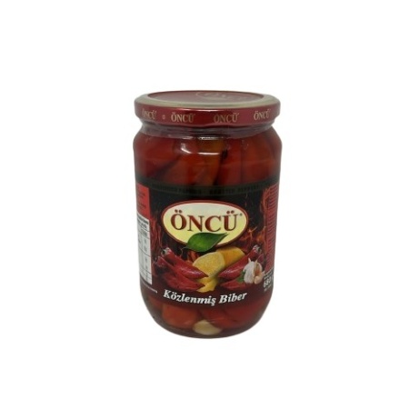 Oncu Roasted Peppers Glass Jar 680 Gr X 12 – Distributor In New Jersey, Florida - California, USA