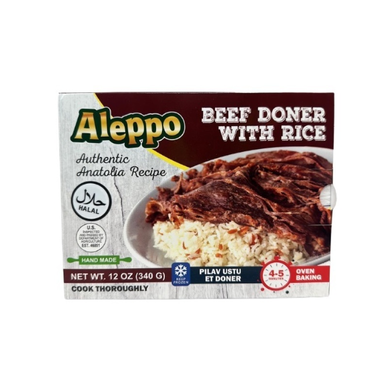 Aleppo Beef Doner With Rice 12 Oz x 15 – Distributor In New Jersey, Florida - California, USA