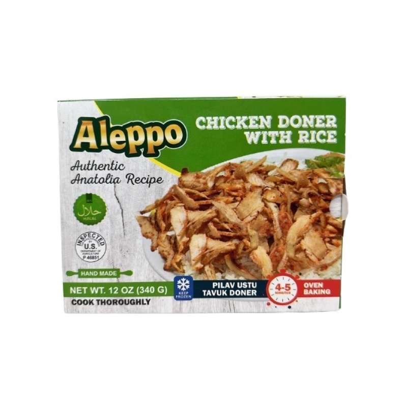Aleppo Chicken Doner With Rice 12 Oz x 15 – Distributor In New Jersey, Florida - California, USA